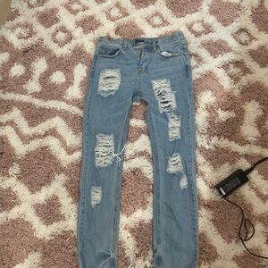 Brandy Melville Light Blue Distressed Skinny Jeans